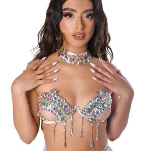 Iridescent Wave Carnival Bra Top